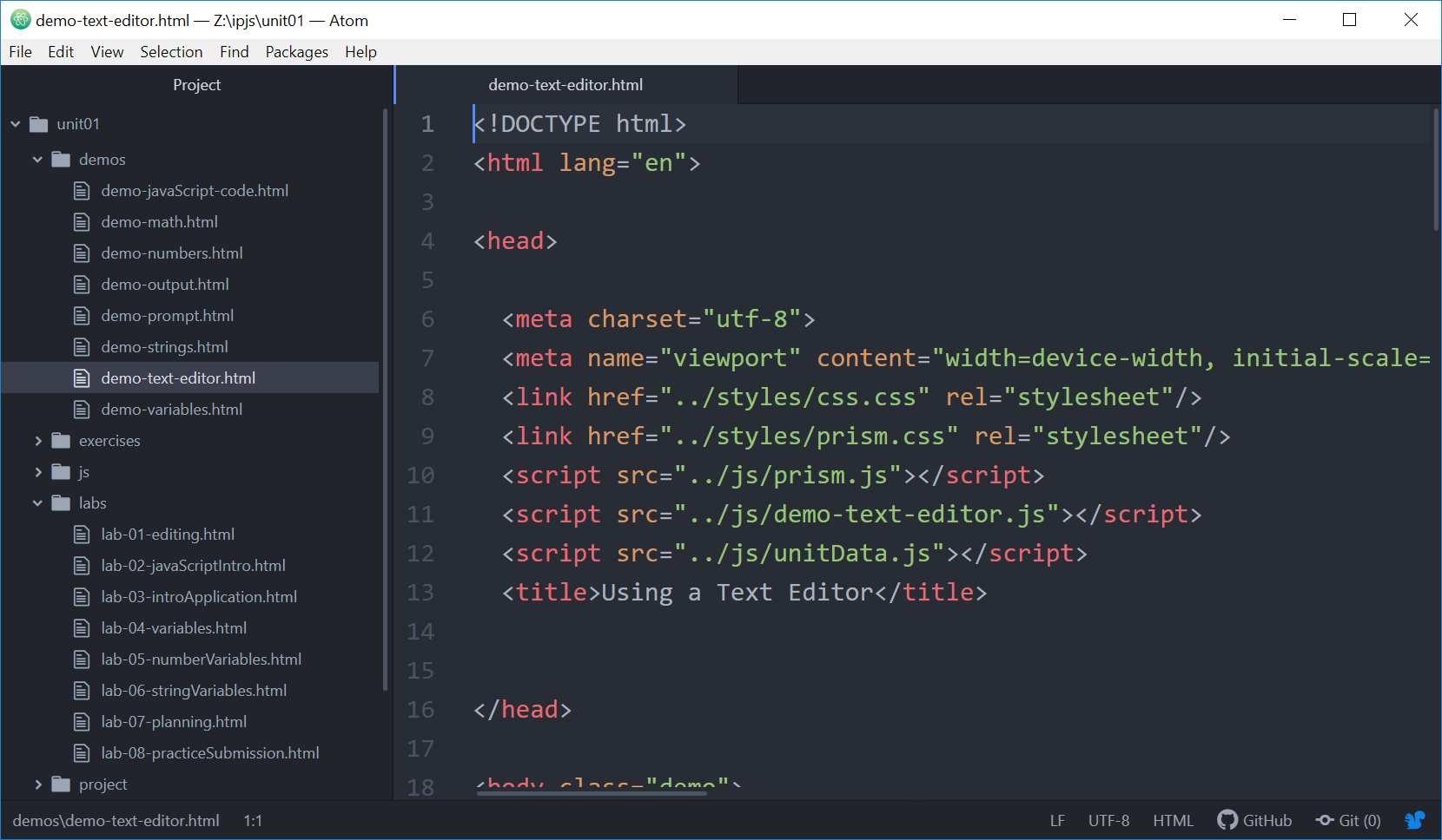 Atom Editor Basics